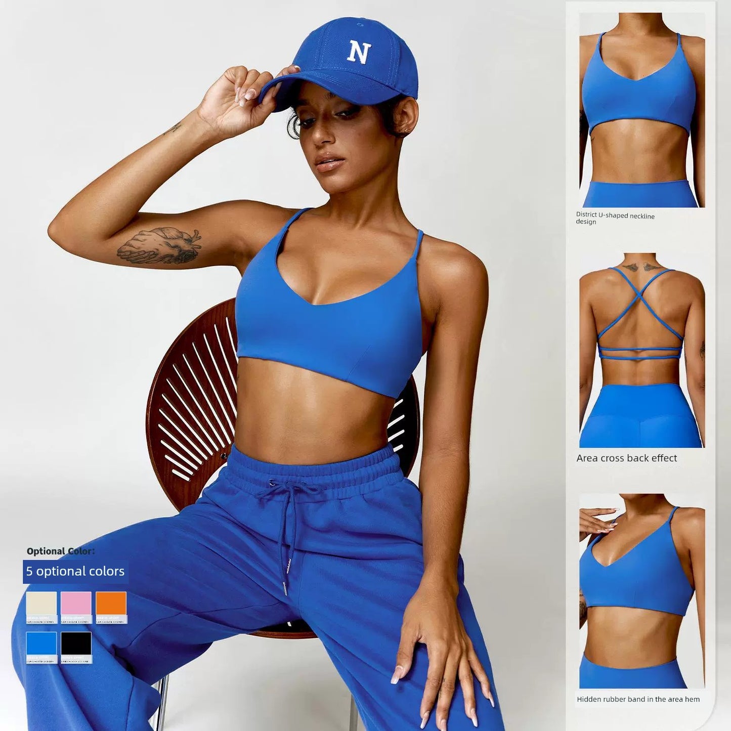 New Quick-Drying Beauty Back Yoga Suit Pocket Women Tight Running Workout Clothes Blazer Two-piece Set